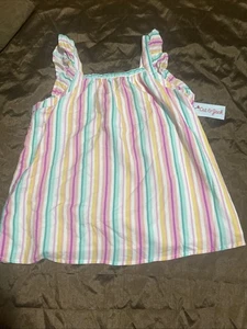 Cat & Jack - Striped Girls' Sleeveless Rainbow Pattern Shirt (Size: XL) - Picture 1 of 8