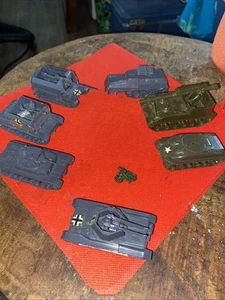 Vtg Lot Of 7 ROCO Mini-Tanks & 1 Motorcycle 1/87 HO AS IS - Picture 1 of 7