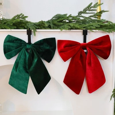 Christmas Velvet Bow Decoration 14.17x13.38 Inches Holiday Tree Topper Ornament