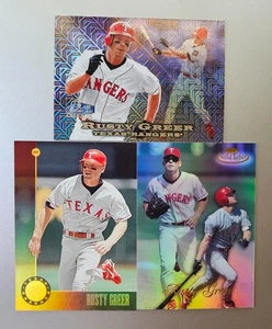 Rusty Greer 3 Karten Lot 1998 Showcase Row 0 / 1998 Gold Label / 1996 Leaf - Bild 1 von 3