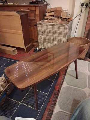 Mid Century Modern Coffee Table 60s 70s  Surfboard Made In Romania  - Image 1 of 4