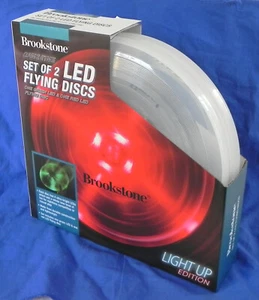 Brookstone Game Time "LED Flying Discs" Light Up Edition, Set of 2, New NIB - Picture 1 of 7
