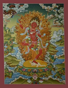 Pintura Thangka/Thanka budista tibetana pintada a mano Vajravarahi Patan, Nepal - Imagen 1 de 11