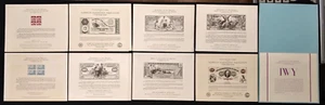 Lot of 9 U.S. Treasury BEP Souvenir Sheets Feat. 1896 $1 Silver Certificate - Picture 1 of 5
