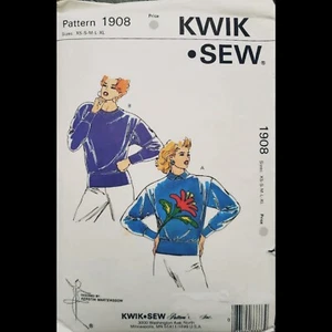 Vtg Kwik Sew Misses' Pullover Knit Top Pattern #1908 Size XS-XL CUT No Applique  - Picture 1 of 4