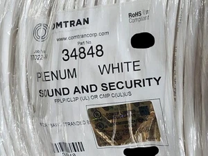 Cable de seguridad/alarma/control varado plenario ComTran 34848 18/8C CMP blanco/50 ft - Imagen 1 de 8