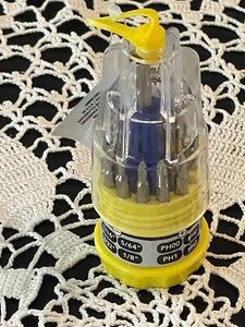 NEW PAGODA MINI 14 PC SCREWDRIVER SET, CARRY CASE, MAGNETIC BASE, SCREW TOP - Picture 1 of 11