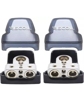 Recoil PBT-D08 2 Pack Premium Solid Brass Positive Negative Battery Terminals Cl - Picture 1 of 3