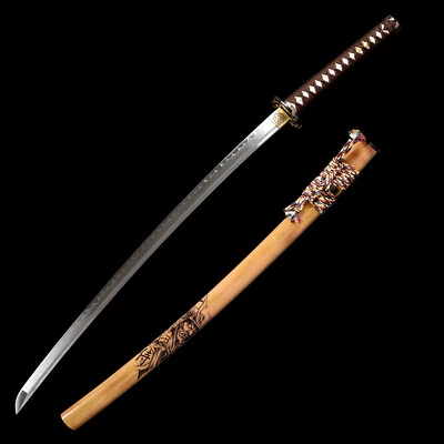 Espada Katana Samurai Japonesa Templada Arcilla T10 Real Hamon Full Tang Libélula Foto 1 de 4