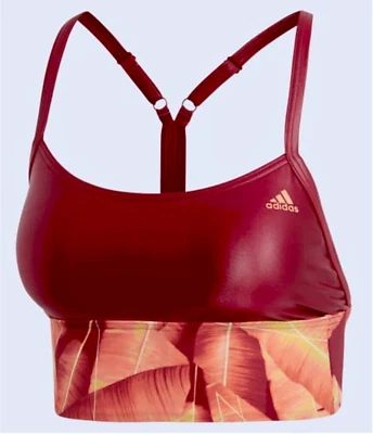 Adidas All Me Granate Coral Rosa Correa Ajustable Bikini Natación Top Mujer DY5052 (Mediano) Foto 1 de 4