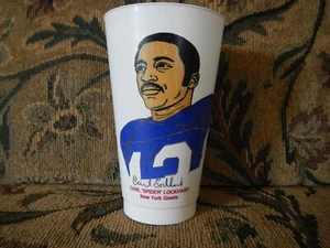 1973 7-11 Football Slurpee Cups SPIDER LOCKHART New York Giants Seven Eleven HOF - Picture 1 of 2
