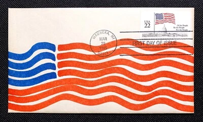 #2116 1985 22c Flag over Capitol Bklt. FDC Hand-Drawn Cachet by Tony Ciccolella - Image 1 of 3