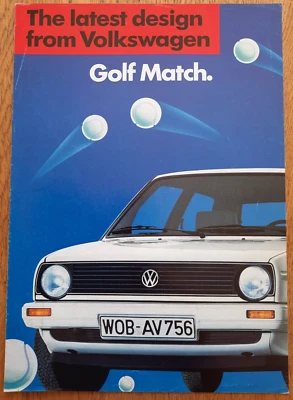 1985 VOLKSWAGEN GOLF MATCH car sales brochure from the UK. Catalogue / prospekt - Image 1 of 4