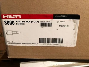 HILTI X-P 34 MX (1 1/4”) fijación intercalada directa 2150382 clavo de hormigón 3000 piezas - Imagen 1 de 2