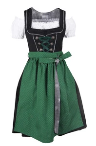 Dirndl Pia Trachtenkleid Damendirndl 3-teilig grün Rocklänge 60 cm - Bild 1 von 11