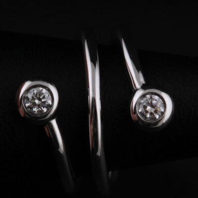 Anillo de oro Georg Jensen #1552B. Aurora. Oro blanco de 18 quilates. Diamantes. RARO! ¡NUEVO! Foto 1 de 4