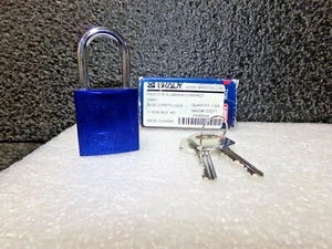 BRADY Blue Lockout Padlock, Different Key Type, Aluminum Body Material, 1 EA - Picture 1 of 5