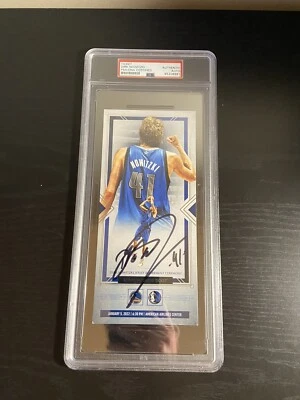 Dirk Nowitzki Signed #41 Jersey Retirement Ticket Stub Psa Slab Dallas Mavericks - Image 1 of 4