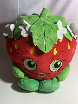 Shopkins 16" Grande Jumbo Fresa Beso Almohada Peluche Fruta RARO Foto 1 de 3
