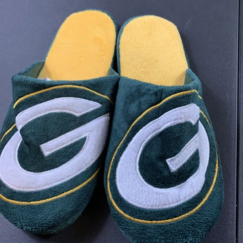 Men’s size XL 13 14 Green Bay Packers slippers bedroom shoes NFL greenbay D Cover