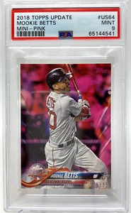 2018 Topps Update #US64 Mookie Betts Mini PINK Serial #25/25 ~ PSA 9 - Picture 1 of 15