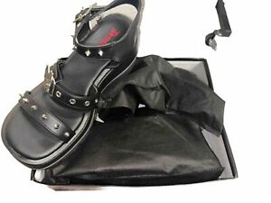 Demonia Black Vegan Leather W/Box Size 12 Open Toe Spike Sandals Women Dust Bags