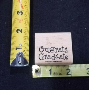 Glückwunsch Absolvent Stempel Holz montiert 2002 Stampin Up - Bild 1 von 2