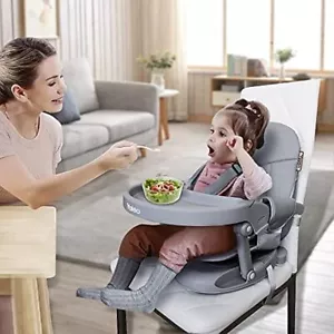 Tischsitz Faltbarer Babysitz Babystuhl Hochstuhl Baby Kinder Sitzerhöhung Grau - Bild 1 von 8