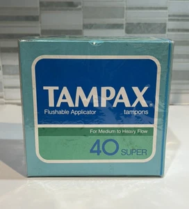 Vintage 1988 Tampax Tampons 40 Count - Sealed- New In Package - Picture 1 of 7