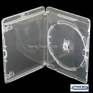 10 Single Clear Amaray 14mm Case Spine Bluray High Quality New Replacement Cover - Afbeelding 1 van 24
