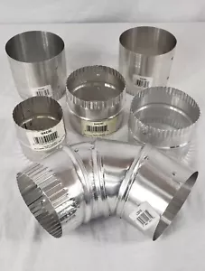 Menge 6 Deflecto Aluminium Kanal Verlängerungen & Ellenbogen Teile 4" & 3" verschiedene Längen - Bild 1 von 11