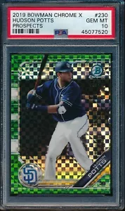 PSA 10 HUDSON POTTS 2019 Bowman Chrome X Green X-Fractor #/31 Rookie RC GEM MINT - Picture 1 of 1