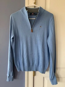 Boys Vineyard Vines 3/4 zip Sweater Light Blue Great Size L 16 - Picture 1 of 8
