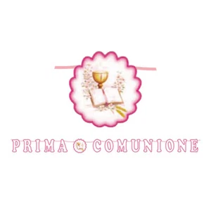 Festone scritta "Prima Comunione" Rosa estensibile fino a 6 Metri - Foto 1 di 1