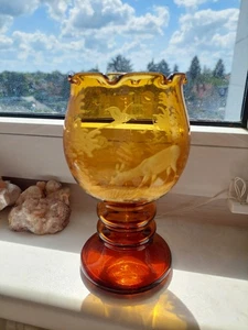 Sehr schöne geschnitzte Vintage Vase Römer aus Kristall🧡 - Bild 1 von 14