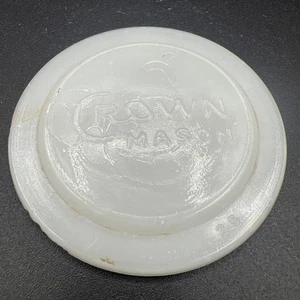 VINTAGE Krone geprägt Milchglasboden normale Öffnung Einmachglas Deckel KOSTENLOSER VERSAND - Bild 1 von 4