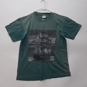 Camicia Vintage Bar Harbor Charles W Morgan 1921 Verde Taglia Large - Sbiadita - Foto 1 di 6