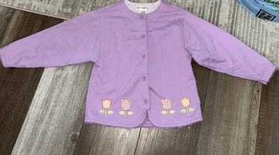 Gymboree vintage (1998) purple girls Tulip  size Large 4-5 Cardigan Jacket - Image 1 of 4