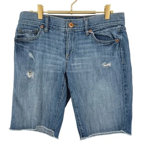 LOFT Distressed Bermuda Jean Shorts Women's shorts 26 / 2 Casual Summer Vacation - Picture 1 of 8