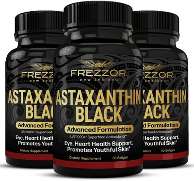 Astaxantina Curcumina Saludable Corazón Sangre Piel Ojo UV Visión Solar ¡Paquete de 3! Foto 1 de 2