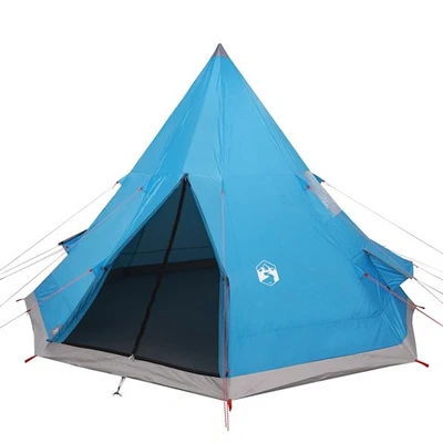 Camping Tent Tipi 4-Person Blue Waterproof tent camping shelter vidaXL - Image 1 of 3