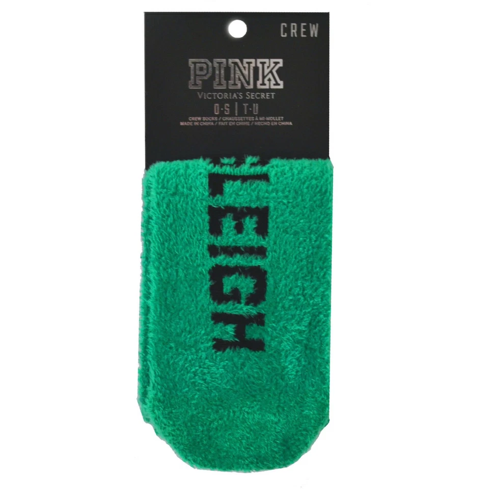 Victoria's Secret Pink Socks Fuzzy Cozy Lounge Footwear Festive Slippers Os New - Image 1 of 1