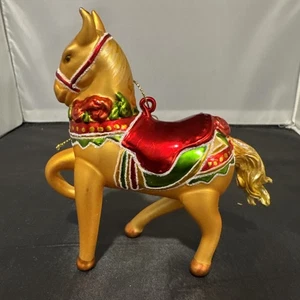 Vintage Glas Pferd Christbaumschmuck 4 3/4" hoch - Bild 1 von 4