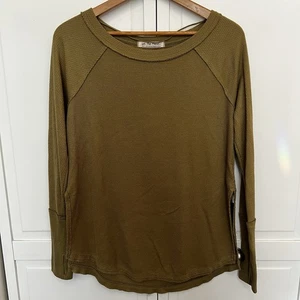 Free People | Mujer | Térmica nevada | Verde oliva | Top de gran tamaño | Pequeño - Imagen 1 de 5