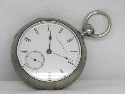 EARLY 1870'S ILLINOIS "BATES" 18 SIZE MILFORD, MA RETAILER POCKETWATCH, RUNNING! - Image 1 of 4