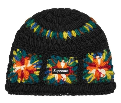 Supreme крючком Beanie черный SS25 совершенно новый ручной вязки шерсти коробка логотип - Изображение 1 из 4