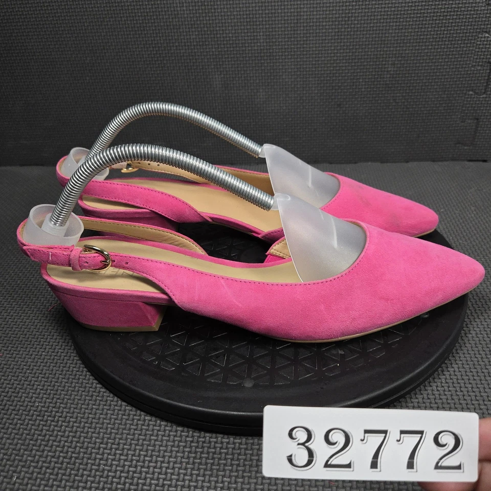 Туфли женские Naturalizer размер 11 розовые банки слинги замшевые на блочном каблуке заостренные - Изображение 1 из 4