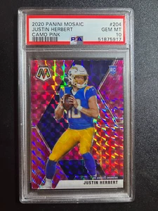 2020 Justin Herbert Rookie Panini Mosaic Pink Camo #204 PSA 10 - Picture 1 of 2