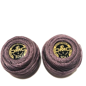 DMC Coton Perle Thread Size 8 Purple 3041 Needlepoint Cotton 10g France Lot of 2 - Picture 1 of 6