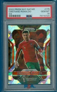 2022 Panini Prizm World Cup Cristiano Ronaldo #175 Cracked Ice PSA 10 GEM MINT - Bild 1 von 2